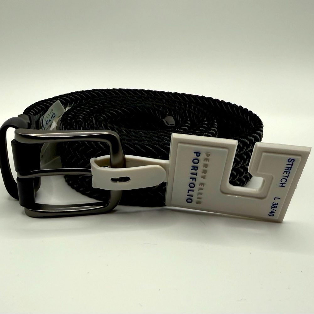 Perry Ellis Black Woven Belt